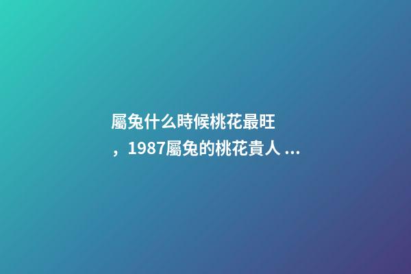 屬兔什么時候桃花最旺，1987屬兔的桃花貴人 1987年屬兔的桃花運，1987年屬兔2022 年運勢